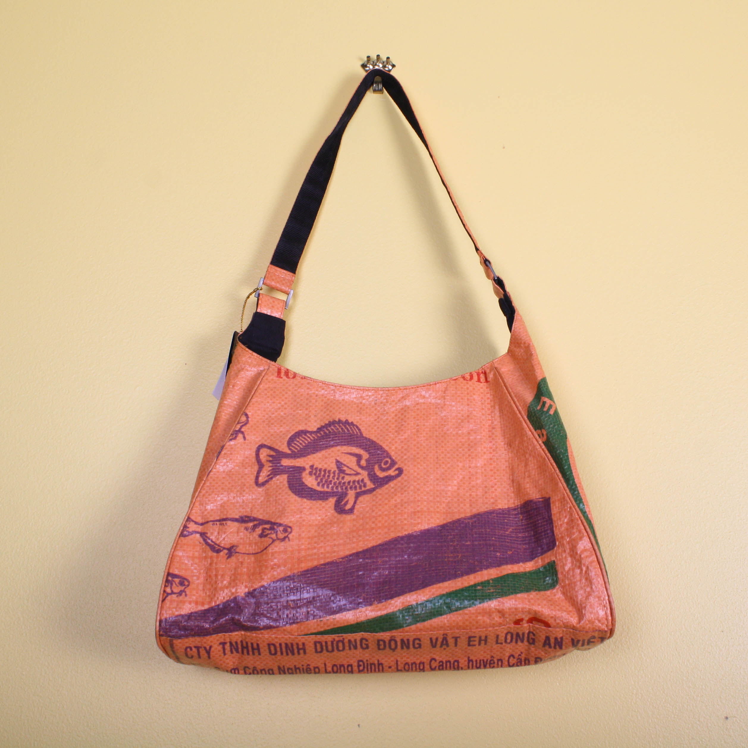 recycled rice bag tote