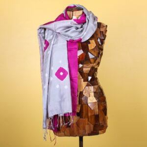 Funky Circle Patterned Handmade Silk Scarf