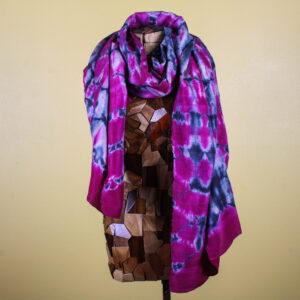 Deep Purple Tie Dye Handmade Silk Scarf