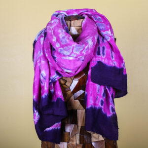 Purple Tie Dye Handmade Silk Scarf