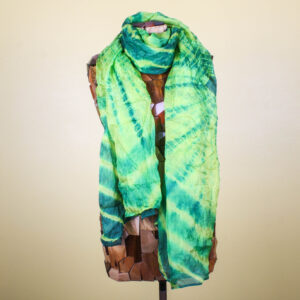 Tie Dye Green & Yellow Handmade Silk Scarf