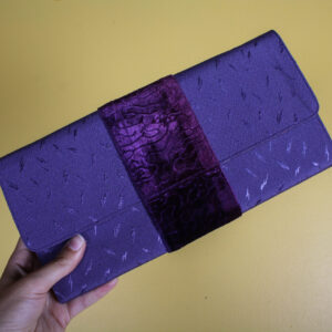 Lavender Purple Silk & Velvet Clutch Purse Wallet