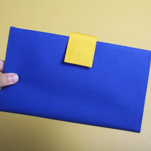 Handmade Silk Bifold Blue & Yellow Wallet - Medium